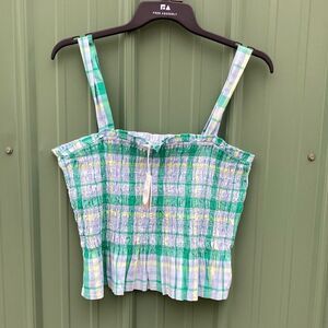 WOMEN'S Cotton Pullover Smocked Tank Top Shirt Size XL